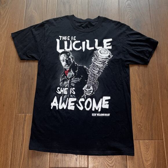AMC Walking Dead Negan This Is Lucille Black Graphic T Shirt Size Medium - Picture 1 of 5